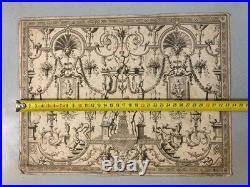 Gravure 1680 XVIIe Jean Berain Grotesque Mascaron Etching Ancien Old Louis XIVe