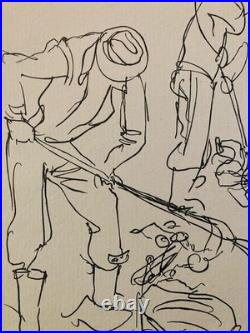 Gravure 1950 Art Lithographie Ancien Etching Raymond Gid Chiffonnier Originale