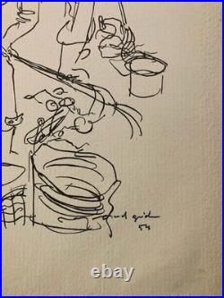 Gravure 1950 Art Lithographie Ancien Etching Raymond Gid Chiffonnier Originale