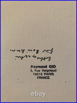 Gravure 1950 Art Lithographie Ancien Etching Raymond Gid Chiffonnier Originale