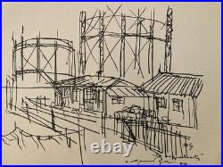 Gravure 1950 Art Lithographie Ancien Etching Raymond Gid Estampe Originale Old