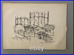 Gravure 1950 Art Lithographie Ancien Etching Raymond Gid Estampe Originale Old