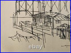 Gravure 1950 Art Lithographie Ancien Etching Raymond Gid Estampe Originale Old