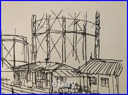 Gravure 1950 Art Lithographie Ancien Etching Raymond Gid Estampe Originale Old