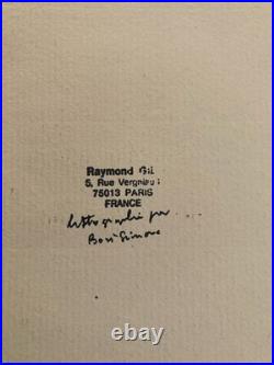 Gravure 1950 Art Lithographie Ancien Etching Raymond Gid Estampe Originale Old