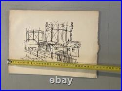 Gravure 1950 Art Lithographie Ancien Etching Raymond Gid Estampe Originale Old