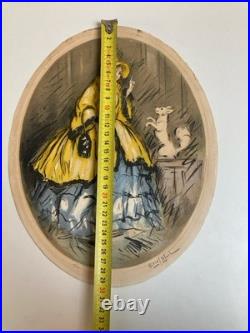 Gravure 1950 Barta Eau Forte Portrait Romain Art Lithographie Grec Femme