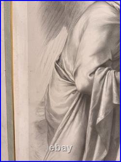 Gravure 19ème Charles Fuhr Dédicacée Ange Gardien Protecteur Religieux Allégorie