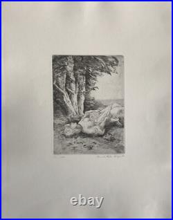 Gravure À L'Eau-forte Annette Peuker-Krisper Couché Femme Hall Leipzig Château