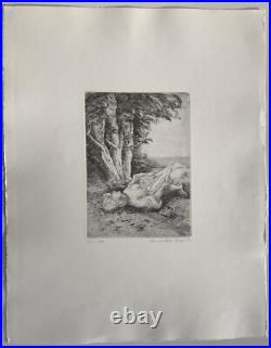 Gravure À L'Eau-forte Annette Peuker-Krisper Couché Femme Hall Leipzig Château