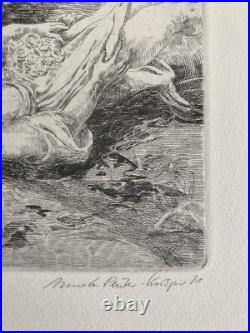 Gravure À L'Eau-forte Annette Peuker-Krisper Couché Femme Hall Leipzig Château