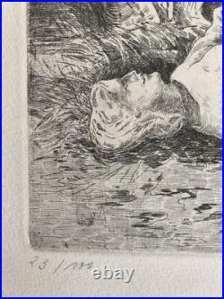 Gravure À L'Eau-forte Annette Peuker-Krisper Couché Femme Hall Leipzig Château
