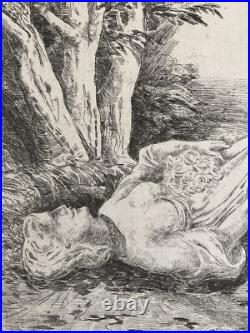 Gravure À L'Eau-forte Annette Peuker-Krisper Couché Femme Hall Leipzig Château