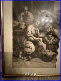 Gravure Ancienne Gérard Edelinck La Sainte Famille