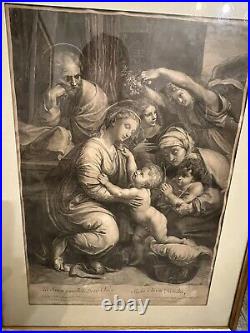 Gravure Ancienne Gérard Edelinck La Sainte Famille