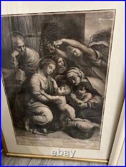 Gravure Ancienne Gérard Edelinck La Sainte Famille