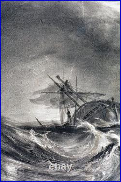 Gravure Ancienne Lemercier Naufrage Figures Par V. Adam Ca 1800