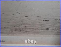 Gravure Ancienne Lyon Place Bellecour NEIGE novembre 25 Joanny Drevet 1889-1969