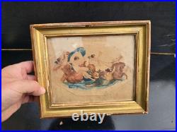 Gravure Ancienne Venus Au Char Mythologie Xviiième