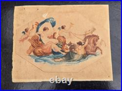 Gravure Ancienne Venus Au Char Mythologie Xviiième