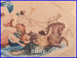 Gravure Ancienne Venus Au Char Mythologie Xviiième