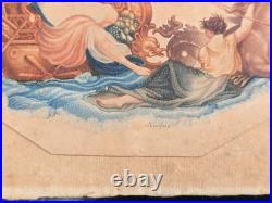 Gravure Ancienne Venus Au Char Mythologie Xviiième