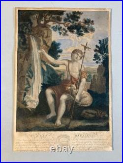 Gravure Ancienne XVIIIe Saint Jean Baptiste Auguste Claude LEGRAND Etching Old