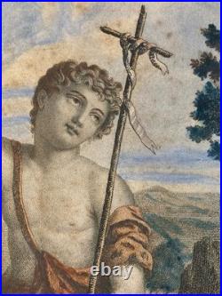 Gravure Ancienne XVIIIe Saint Jean Baptiste Auguste Claude LEGRAND Etching Old