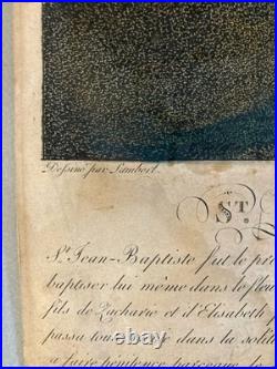 Gravure Ancienne XVIIIe Saint Jean Baptiste Auguste Claude LEGRAND Etching Old