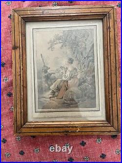 Gravure Couleur De Demarteau Encadré De Je Huet Numéro 509