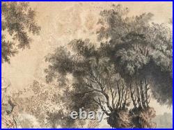 Gravure DEMARTEAU Gilles Pastorale XVIIIe Estampe Couleur Ancien Huet Etching