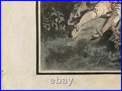 Gravure DEMARTEAU Gilles Pastorale XVIIIe Estampe Couleur Ancien Huet Etching