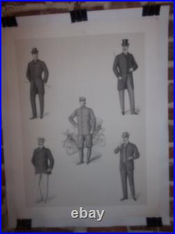Gravure De Mode Masculine Ete 1902 Sans La Lettre