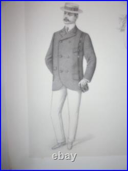Gravure De Mode Masculine Ete 1902 Sans La Lettre