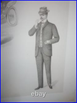 Gravure De Mode Masculine Ete 1902 Sans La Lettre
