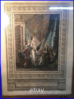 Gravure Estampe XVIIIe D'après Nicolas Ponce La Toilette 1771 Ref 8
