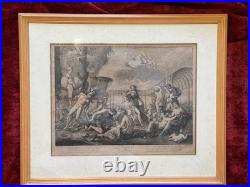 Gravure L'Empire De Flore d'après Nicolas Poussin, Gravure de Jean Moyreau