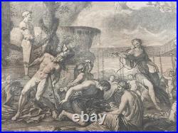 Gravure L'Empire De Flore d'après Nicolas Poussin, Gravure de Jean Moyreau