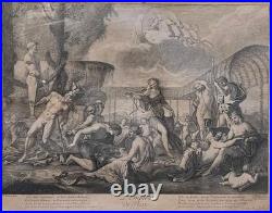 Gravure L'Empire De Flore d'après Nicolas Poussin, Gravure de Jean Moyreau