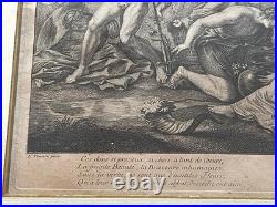 Gravure L'Empire De Flore d'après Nicolas Poussin, Gravure de Jean Moyreau