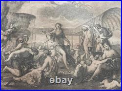 Gravure L'Empire De Flore d'après Nicolas Poussin, Gravure de Jean Moyreau