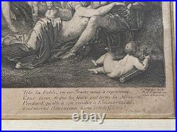Gravure L'Empire De Flore d'après Nicolas Poussin, Gravure de Jean Moyreau