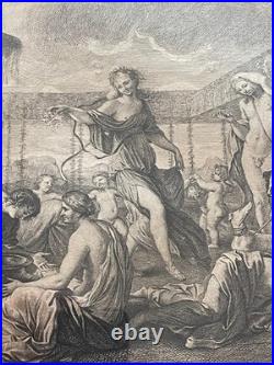 Gravure L'Empire De Flore d'après Nicolas Poussin, Gravure de Jean Moyreau