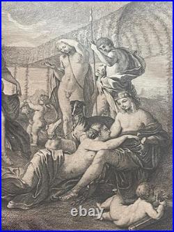 Gravure L'Empire De Flore d'après Nicolas Poussin, Gravure de Jean Moyreau