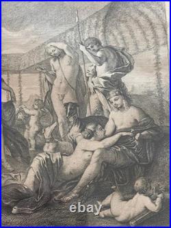 Gravure L'Empire De Flore d'après Nicolas Poussin, Gravure de Jean Moyreau