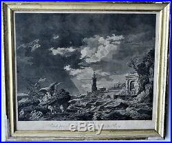 Gravure La tempeste daprès Joseph Vernet, gravé par AD Dimensions 35 x 41 cm