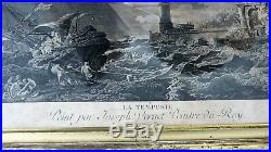 Gravure La tempeste daprès Joseph Vernet, gravé par AD Dimensions 35 x 41 cm