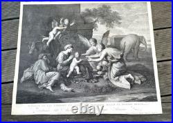 Gravure Le Repose en Egypte restaurée en 1894, Raphael Morghen & Joannes Velpato