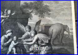 Gravure Le Repose en Egypte restaurée en 1894, Raphael Morghen & Joannes Velpato