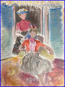 Gravure Lithographie Constantin Terechkovitch 1954 Ancien École Russe Femme XXe